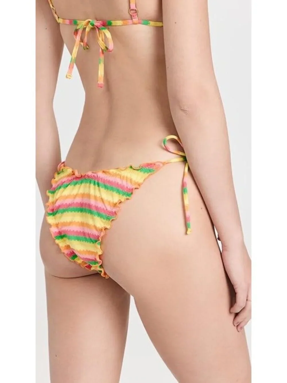 L*Space Women's Roger Bitsy Bikini Bottoms in Under The Sun Stripe New